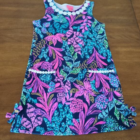 Lili Pulitzer Girls Little Lilly Knit Shift Dress CALYPSO COAST size Large 8-10 - Picture 1 of 11